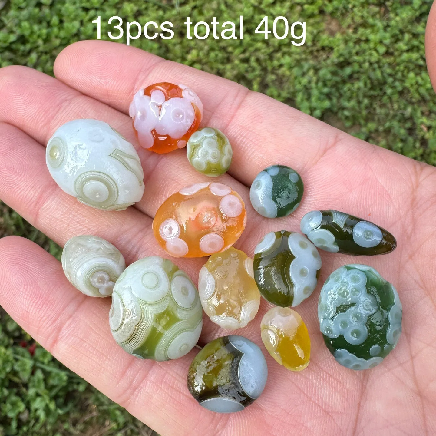 Natural Green Silk Gobi Agate Eye Rock Specimen Energy Crystal Chakra Reiki Healing Stone Home Decor RY1-33