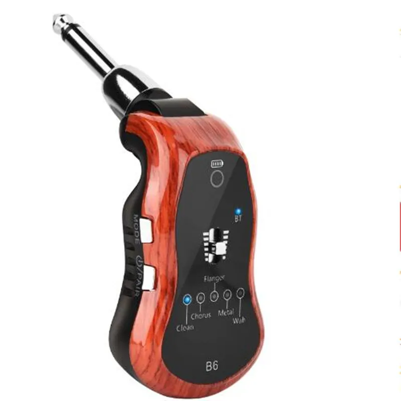 5 In 1 2.4G ไร้สายกีตาร์เครื่องส่งสัญญาณ6ช่องกีตาร์เครื่องรับสัญญาณไร้สายสำหรับกีตาร์เบสไฟฟ้า