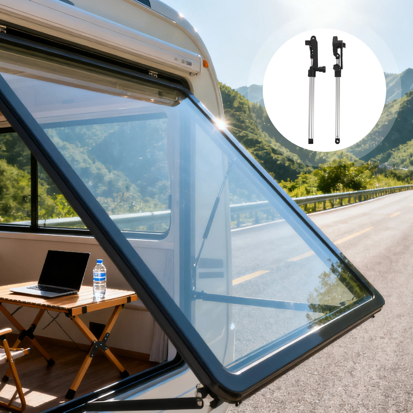 

Adjustable Rv Window Support Rod Aluminum Camper Brace Stick Sturdy Motorhome Ventilation Accessory Rv Window Support Rod