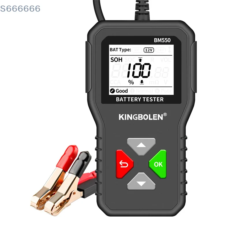 

BM550 Car Battery Tester 6V 12V 24V Battery System Detection Car Battery Analyzer 100-2000 CCA Battery Detection Diagnostic Tool