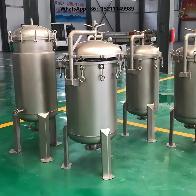 SLOT Auto Self-Cleaning Stainless Steel Pressure Vessel 500L/HR 0.5um Precision Water Treatment Filters ISO9001 Certified 8 Bags