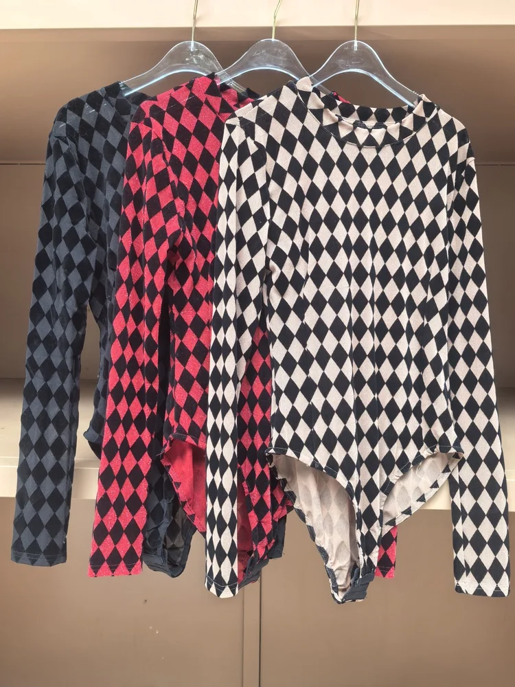 Slim Fit lang Sve rond ne-delig pak dames hoge taille ort broek basis irt faionable vintage pastelpatroon