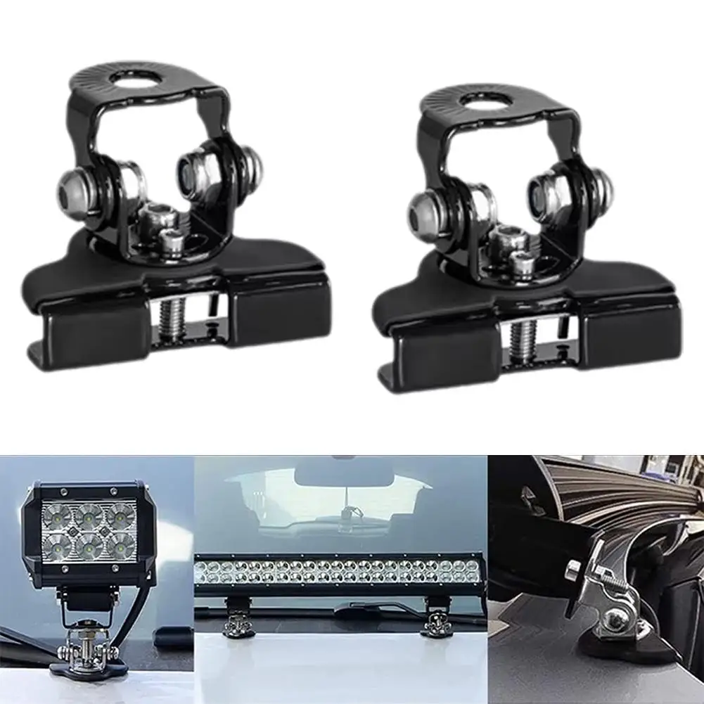 

Universal Off-Road Vehicle LED Spotlight Mounting Bracket Non Destructive Installation For Automotive Hood Side 2pcs C8F6