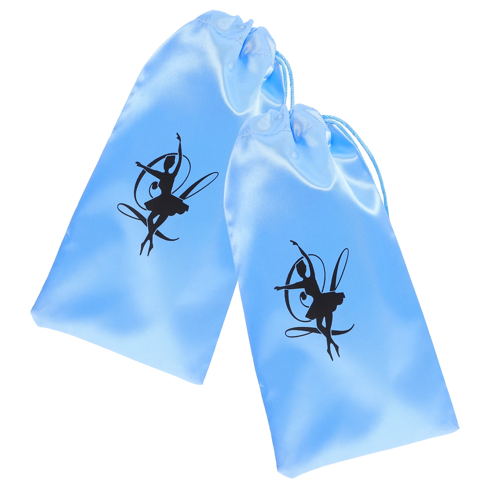 

Dance Storage Bag Blue Satin Ballet Women Competition Pouch Portable Drawstring Shoe Bag For Dance Shoes Storage Pouches Shoe
