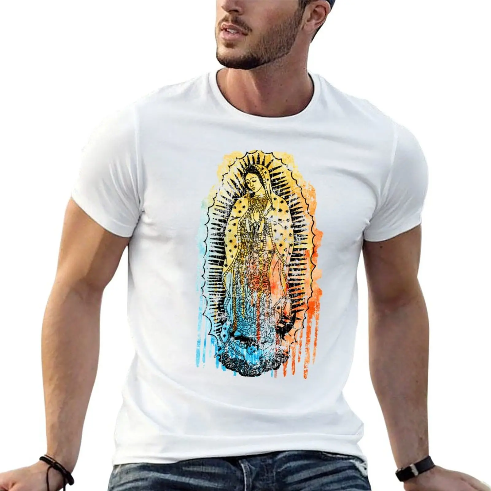 

Virgen de Guadalupe T-Shirt t shirts for man pack white men t shirt cotton 100% essential t shirt T-shirt
