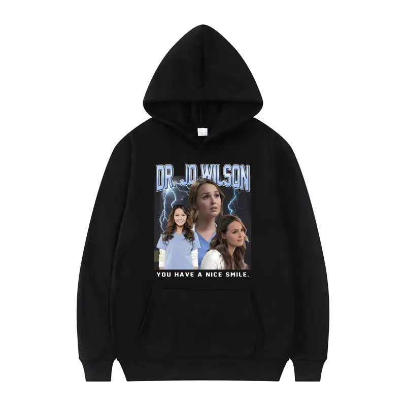 

Camilla Luddington As Dr. Jo Wilson Grey's Anatomy Graphic Hoodies Men Women Retro Fashion High Street Casual Hooded Sweatshirts