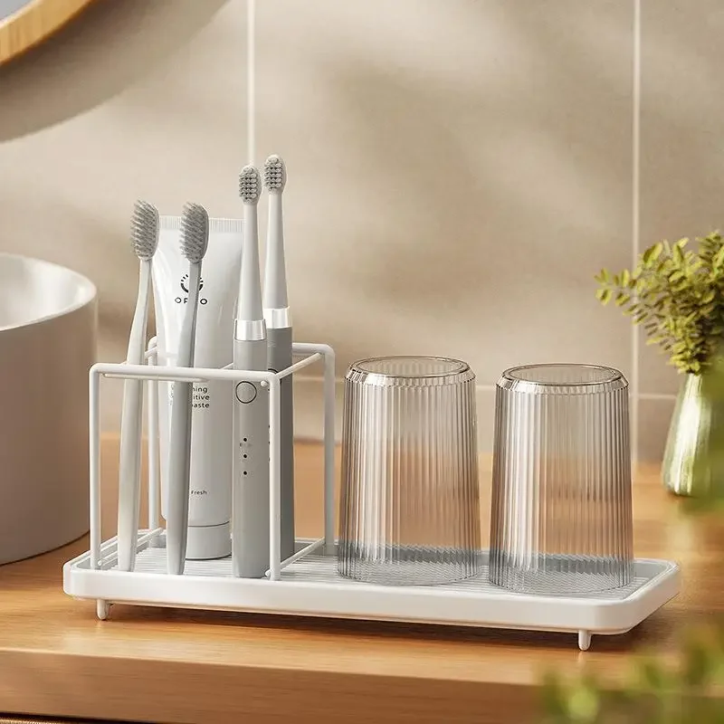 Bathroom Multifunctional Mouthwash Cup  Toothbrush Toothpaste Shelf Table Bathroom  Rack Accessories Organizer