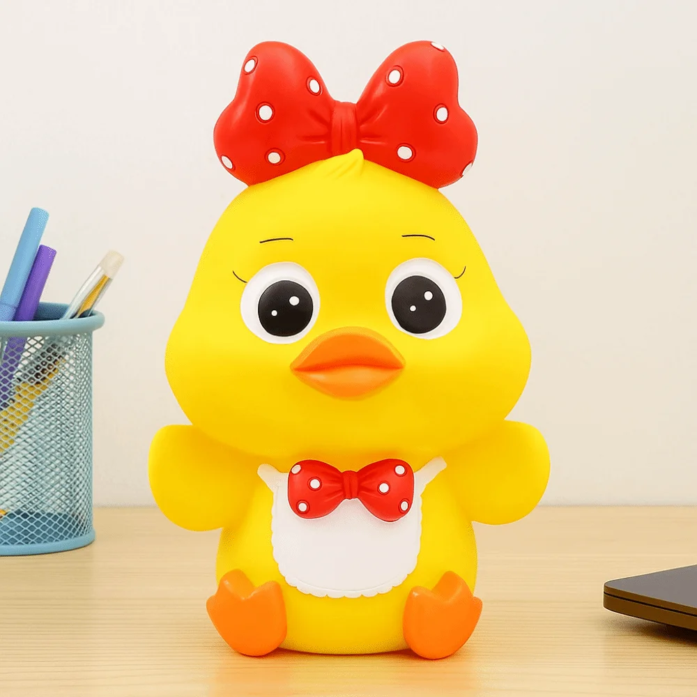 Tirelire Anti-chute en forme de petit canard jaune, réservoir d'épargne décoratif, tirelire en forme de canard de dessin animé, grande capacité à collectionner