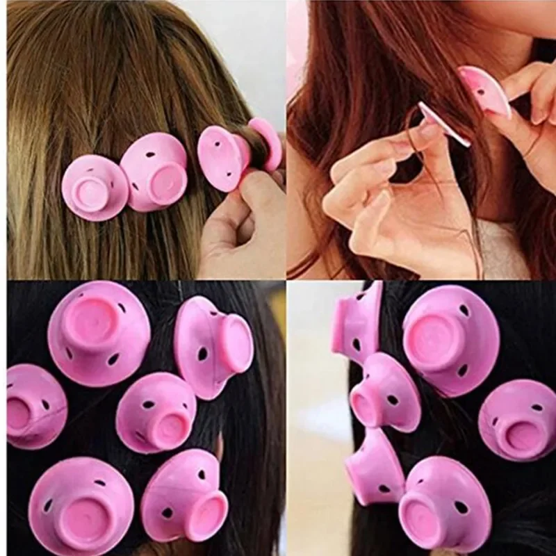 10Pcs Silicone Women Sleeping Bell Curler Hair Tools Mushroom Hairstyle Roller Perm Easy Use Practical Hair Styling Tools