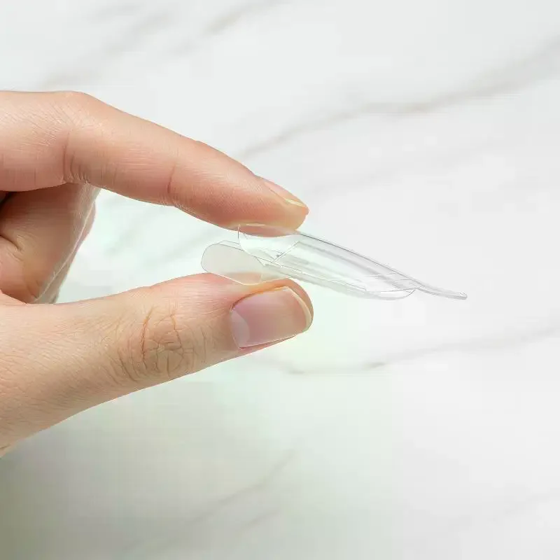 30pcs Nail Clear Rocket Shape Sandwich Dual Nail Forms Reusable Full Cover Dual Nail Molds Top & Bottom Quickly Extend Nails