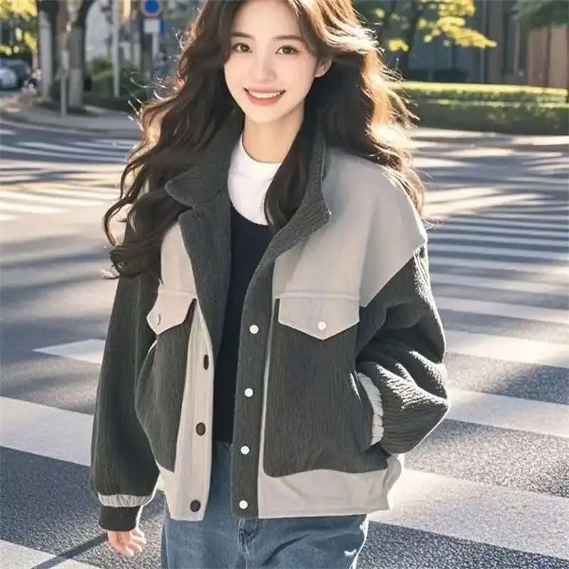 

Spring Autumn Jacket Fashion Women Coats New 2025 Korean Edition High End Feeling Super Good-looking Color Blocked Coat Female