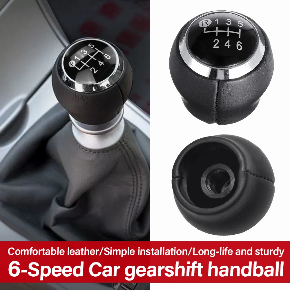 

6-скоростная черная кожаная автомобильная головка переключения передач подходит для 6-скоростного головного убора ручного переключения передач Toyota, высококачественная головка переключения передач