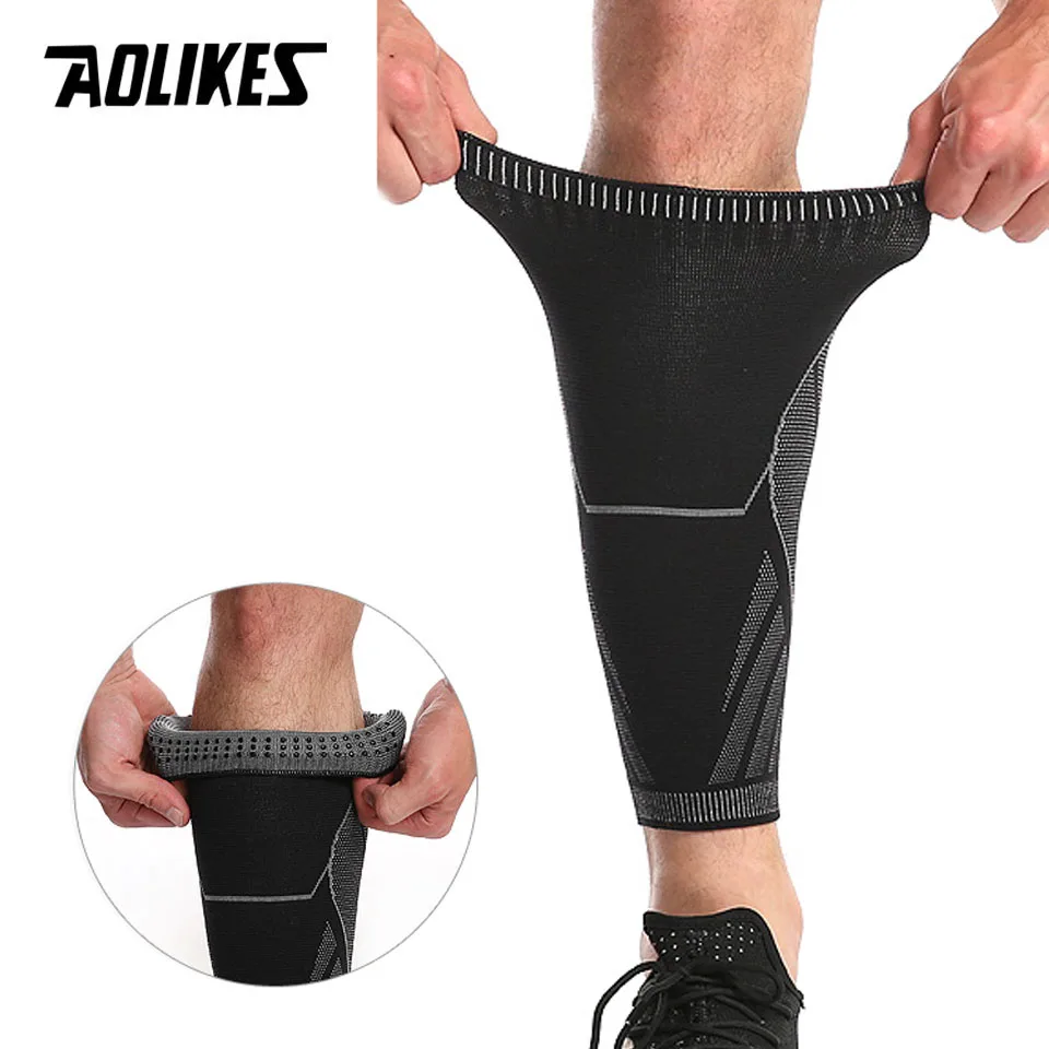 

AOLIKES 1PCS Compression Calf Sleeve Basketball Volleyball Support Calf Elastic Cycling Leg Warmers Football Sport Leg Sleeve