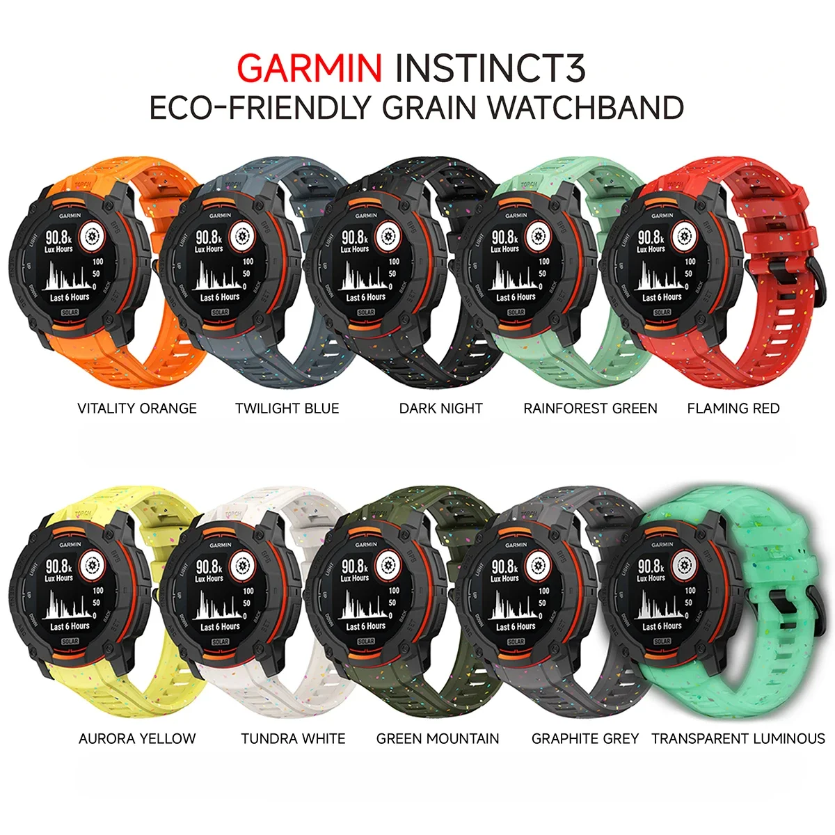 Ремешок с цветными фрагментарными принтами, совместимый с Garmin Instinct 3, 50 мм, 45 мм, мягкий спортивный силиконовый ремешок для Instinct 3, 45/50 мм