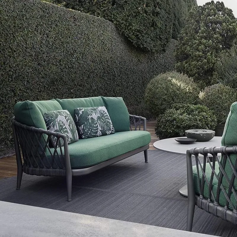 북유럽 스타일 심플 레저 소파 야외 라탄 소파 마당용, 소파와 커피 테이블 조합 가구