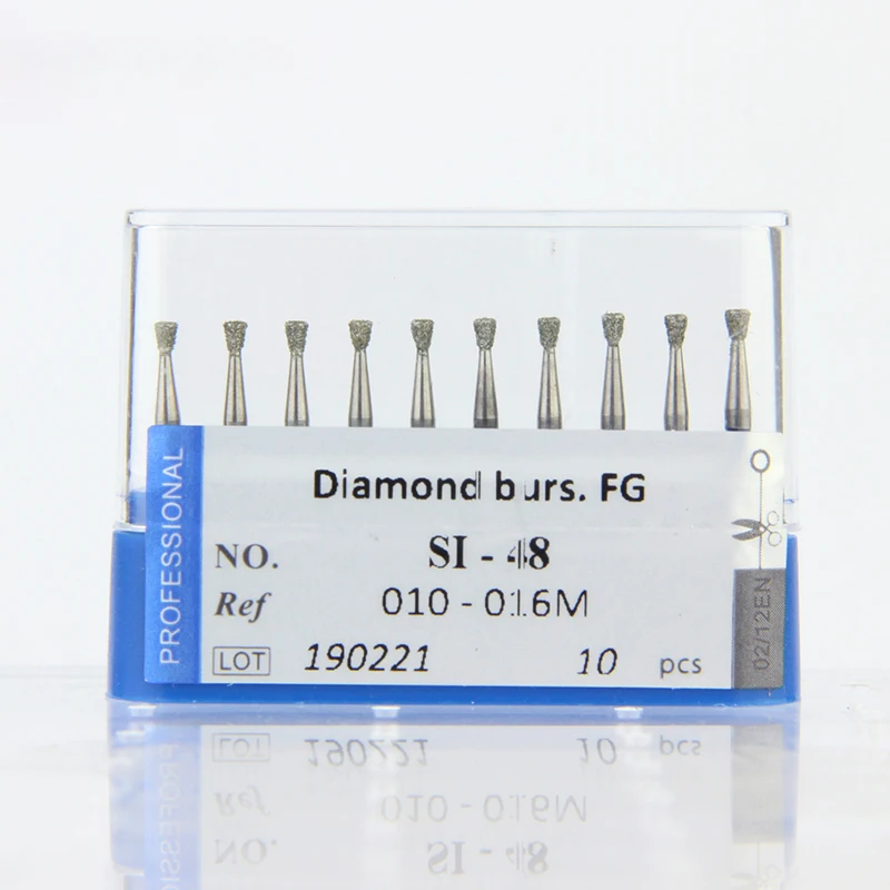 10pcs/Lot Dental Drill Inverted Conical SI-48 Diamond Burs Dental Supplies for Dentists Blue Rings Dentistry Grinding Materials