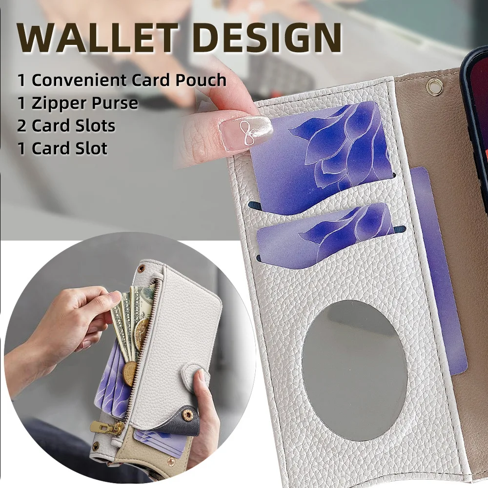 Phone Case for Samsung Galaxy A56 A36 A26 5G A25E A06 A16 A15 A25 Crossbody Wallet Case Cover with Long Lanyard Flip Shell
