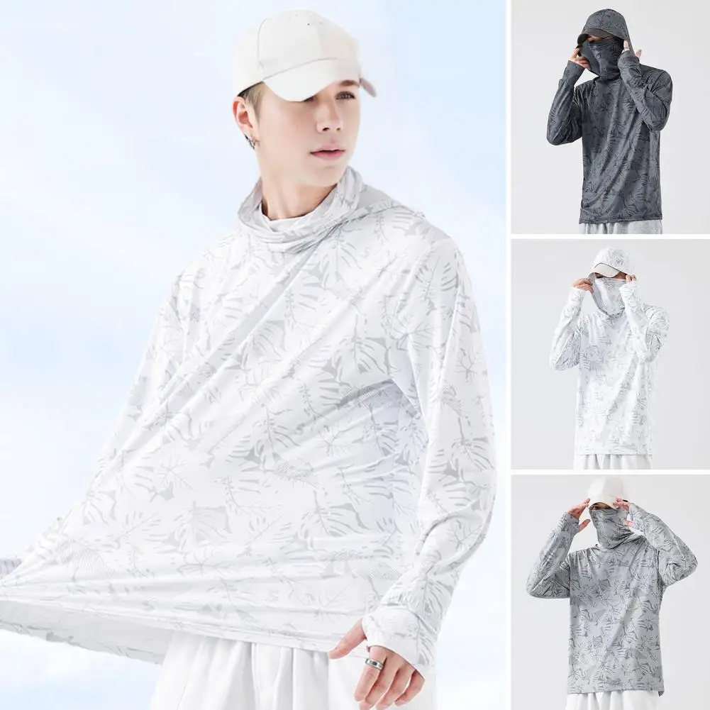 

Sun Protective Jacket Men's Sun Protective Hooded Tops with Neck Gaiter Quick Drying Ice Silk Garment for Outdoor for Ultimate