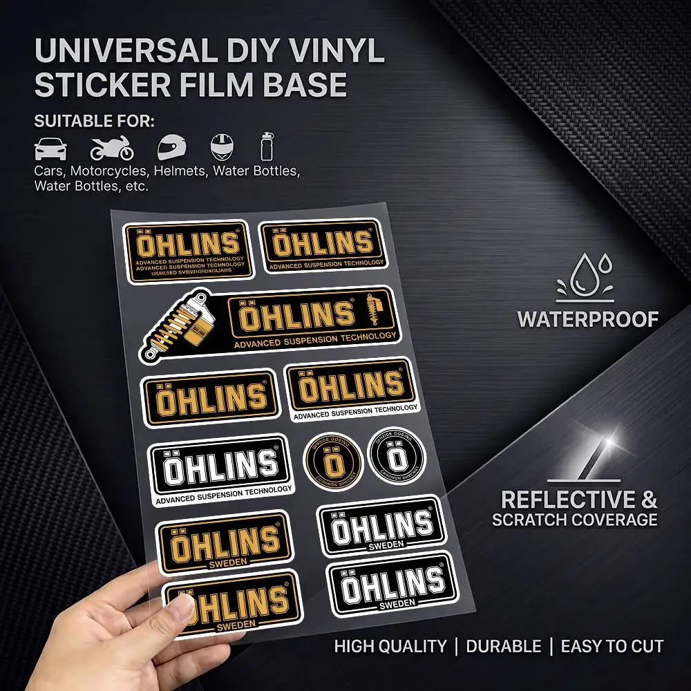 OHLINS Durable Waterproof Reflective Decor Sticker Scratch Cover For Motorcycle Car Helmet Fridge Accessories