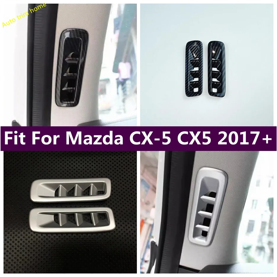 ABS Carbon Look Matte Pillar A Tweeter Decoration Frame Loudspeaker Cover Trim For Mazda CX-5 CX5 2017 - 2024 Car Accessories