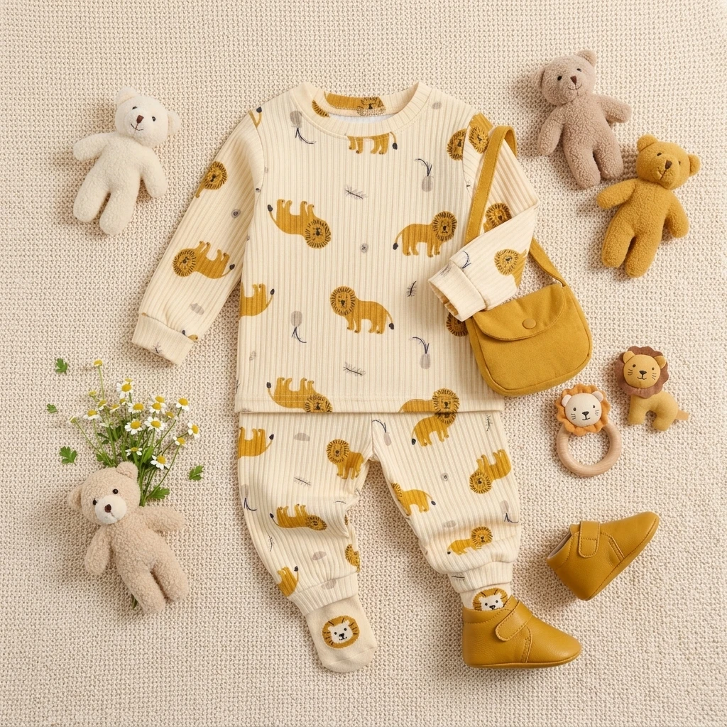 Autumn Spring Baby Boys Girls Clothing Sets Long Sleeve Cute Animal Tops + Trousers 2Pcs