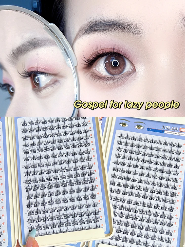 320 pieces large capacity eyelashes book lazy single cluster false eyelashes dandelion white moonlight eyelashes