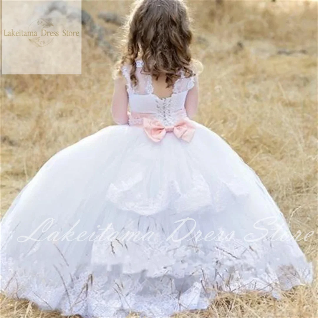 Festzug niedlichen Blumen mädchen Kleider für Hochzeit Spitze Prinzessin formell für kleine Braut heilige Vestidos de Primera Erstkommunion