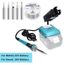 For Makita/Dewlt/Milwaukee 20V Battery 60W Wireless Electric Soldering Iron Welding Tool Stand Tip Temperature Fast Heating