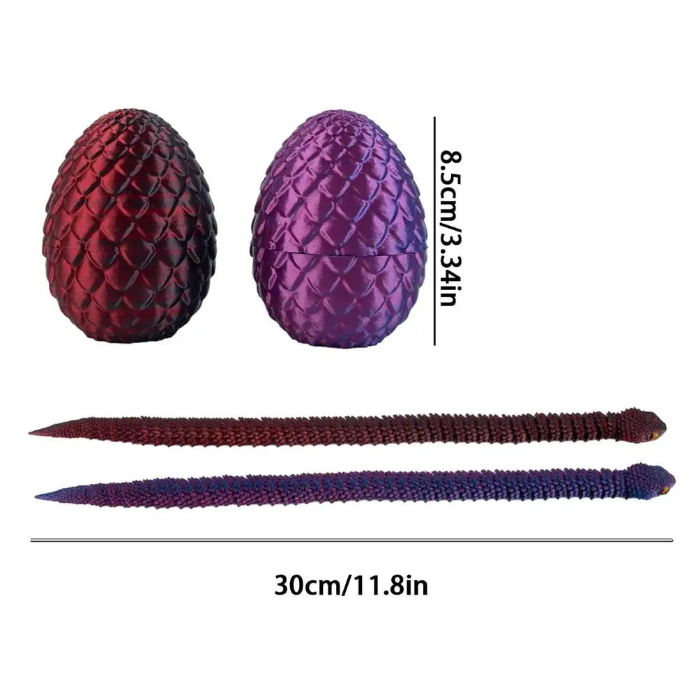 3D Printed Cool Snake Dragon Egg Multi-joint Novel Easter Hot-selling Gift Decompression Children's Toys Desktop Decoration image 6