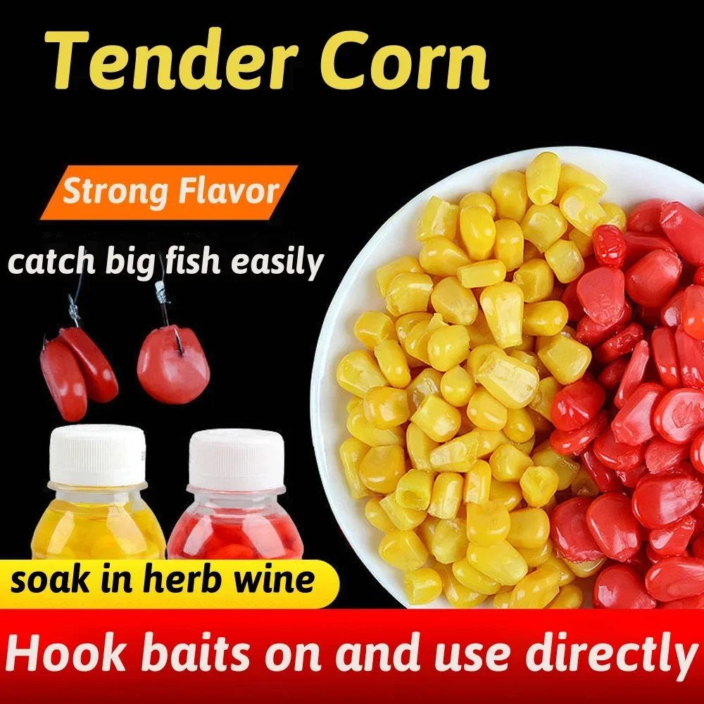 Señuelos de Pesca, 150 Uds., 300 Uds., nutrición de maíz, comida, picante, sabor a grano, remojo, aroma de almizcle, anzuelo para morder carpa, cebo suave de Pesca