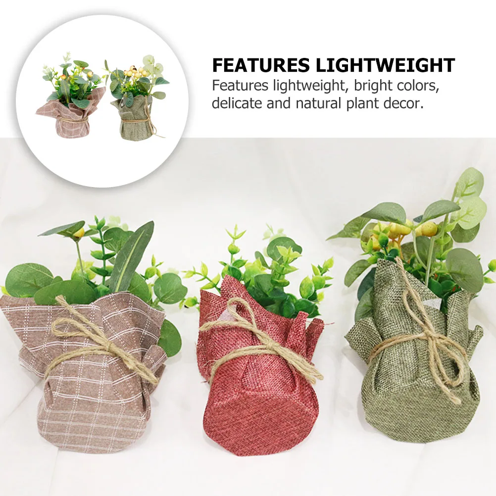 

2pcs Plant Decoration Faux Greenery Lightweight Bright Colors Artificial Plant Decoration Natural Theme Room Decor