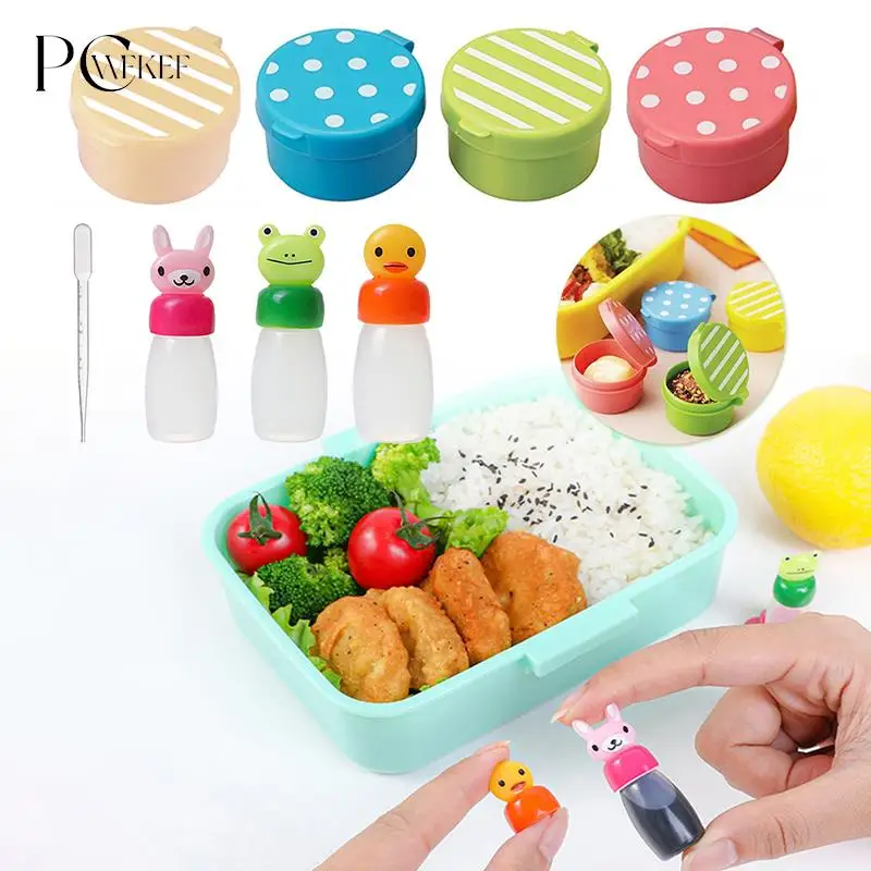 

1/3/4pcs Portable Seasoning Bottle Mini Ketchup Bottle Salad Dressing Container Soy Sauce Bottle Reusable Condiment Cups