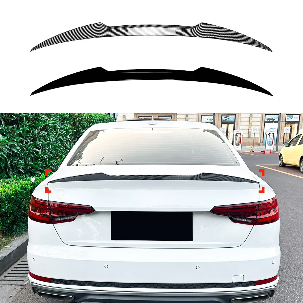 

For Audi A4 S4 B9 2017-2024 M4 Style ABS Plastic Black Carbon Car Rear Trunk Lid Spoiler Wings Tuning Accessories