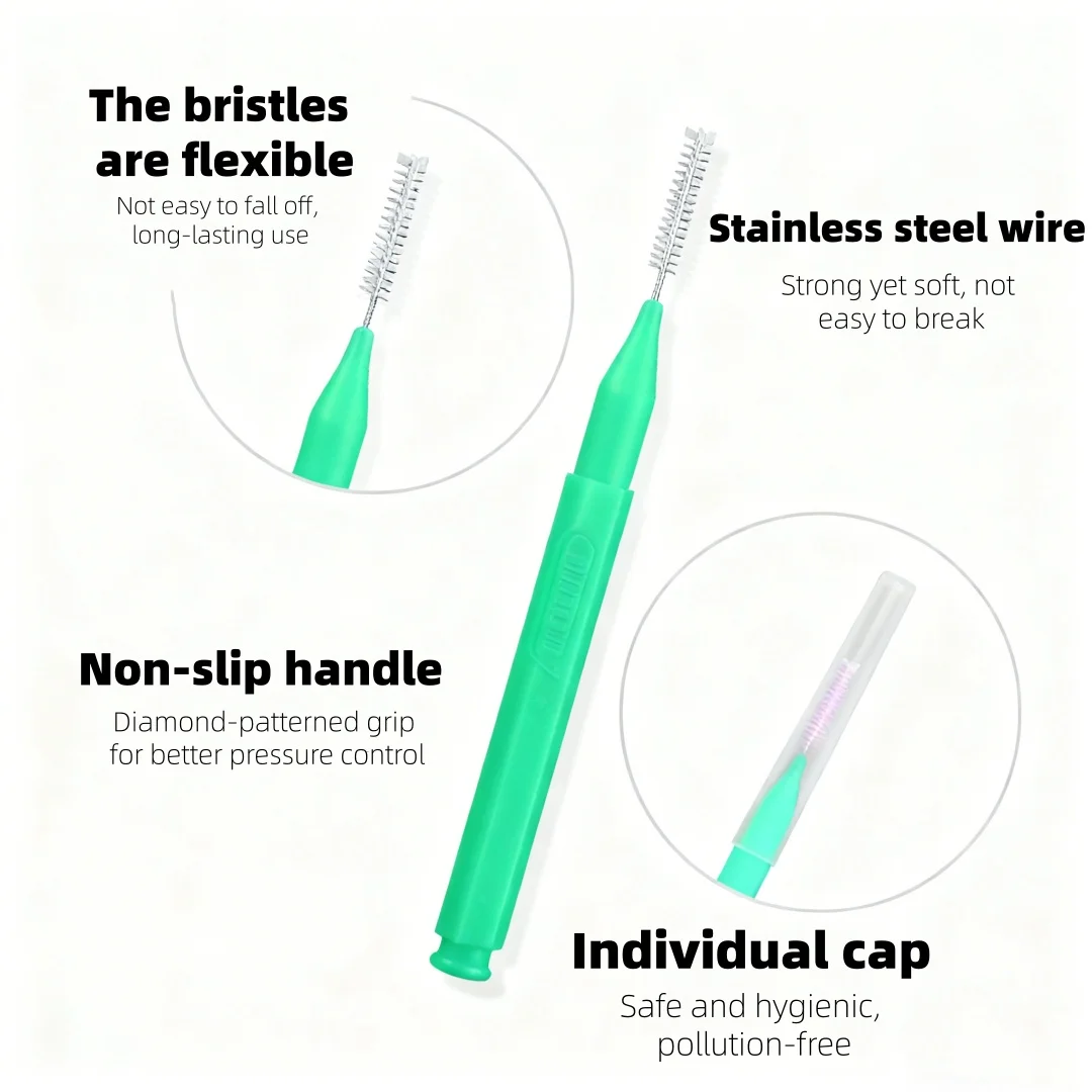 267--فرش تقويم الأسنان بين الأسنان | منظفات ذات شعيرات ناعمة على شكل قلم رصاص للأقواس وفجوات الأسنان #5
