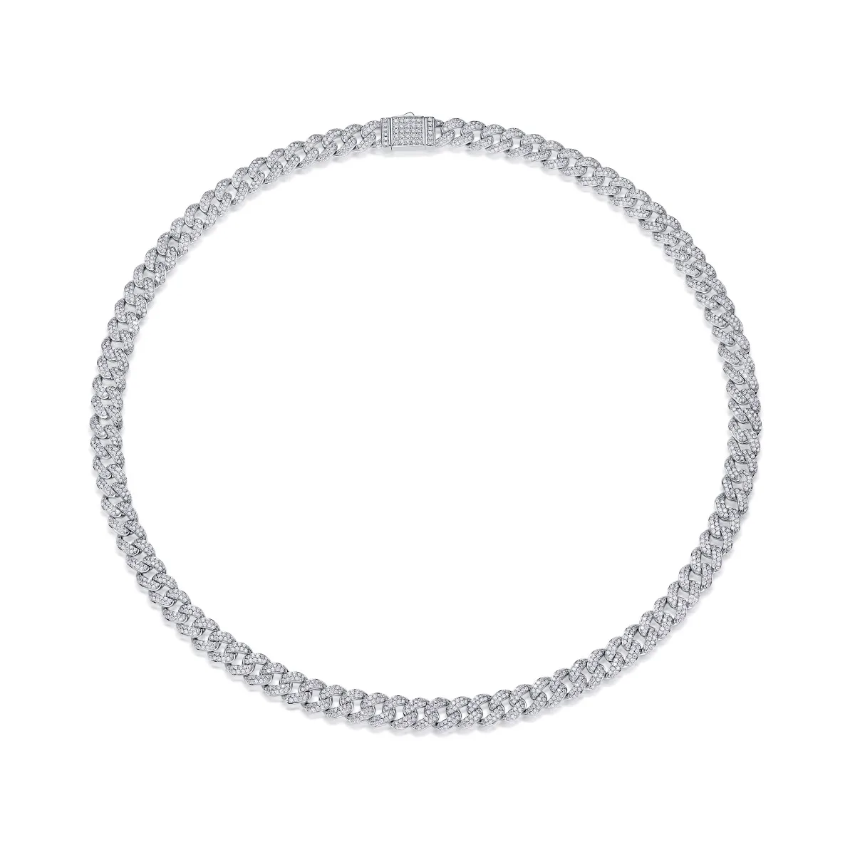 13218 Zanlong 10mm Hip Hop Jewelry 925 Silver D Color VVS Clarity Design Cuban Link Chain Iced Out Moissanite Diamond Necklace.