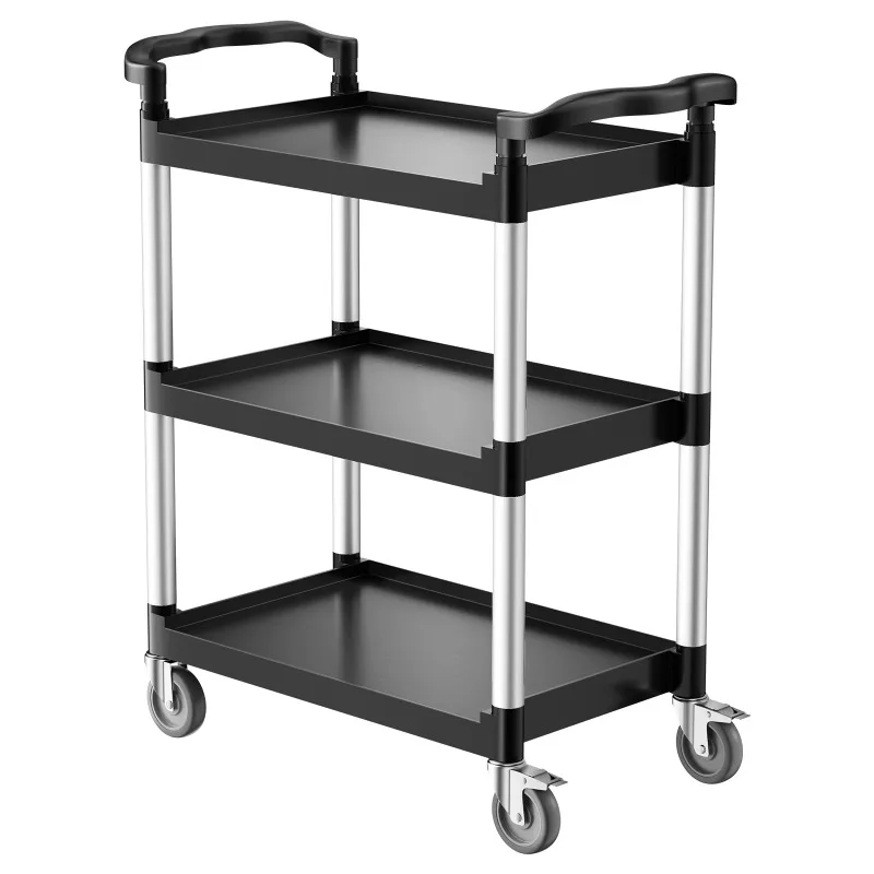

300/500Lbs Rolling Utility Cart 3-tier Storage Rack with Swivel Wheels Food Service Trolley for Office Kitchen Bathroom