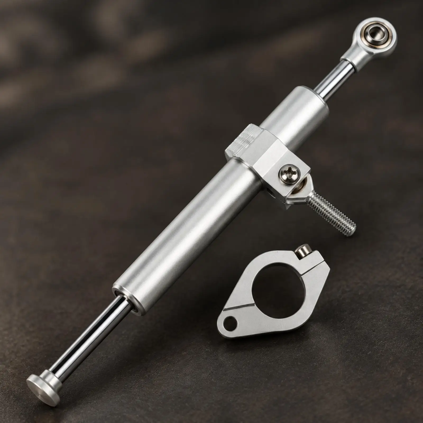 Speed Sensitive Motorcycle Steering Damper Aluminum Alloy Body for Stable Handling 330mm Adjustable End Knob Road Control