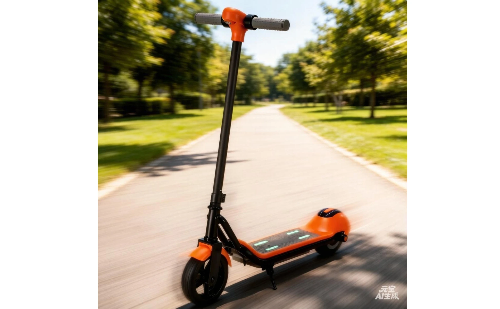 Children's Electric Scooter Anti-Slip Deck Two-Wheel Scooter Kids Rideable 6.5-Inch Road Tire Built-in Lights