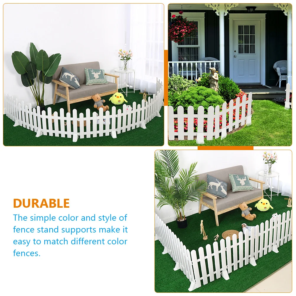 4 Pcs Barrier Fence Fixed Support Garden Supplies The Plastic Parts Fences Base Kit Accessories White