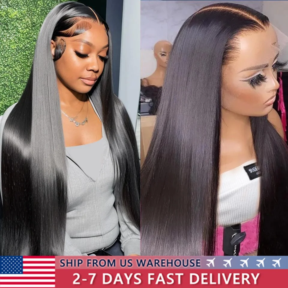 HD Transparent Smooth Straight 13x4 13x6 Lace Front Human Hair Wigs For Women 360 Lace Frontal Wig Pre Plucked 4x4 Closure Wig