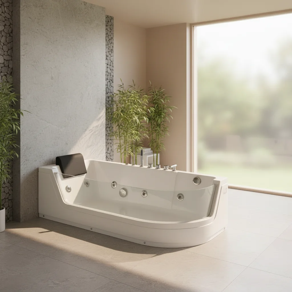 

&c Modern Acrylic Indoor Spa Tub Hydrotherapy Jetted Bath with 12 Jets and Massage Features for Hotel Bathroom Use