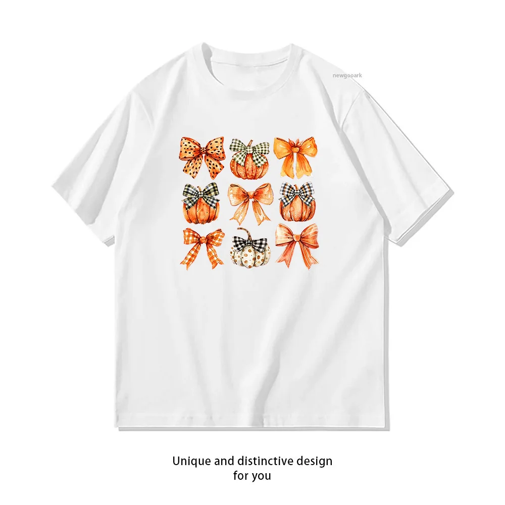 Fall Coquette Pumpkin Spooky Autumn First Day T-shirt Woman Man Summer Cotton Graphic T Shirts Adult Casual Streetwear Camisetas