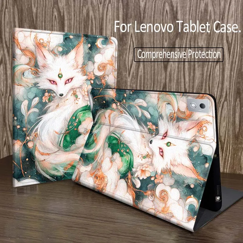 

Cartoon White Fox Art For Legion Xiaoxin Pad P12 Pro Y900 GT 2023 2025 12.1 12.7 14.5 inch Tablet Case