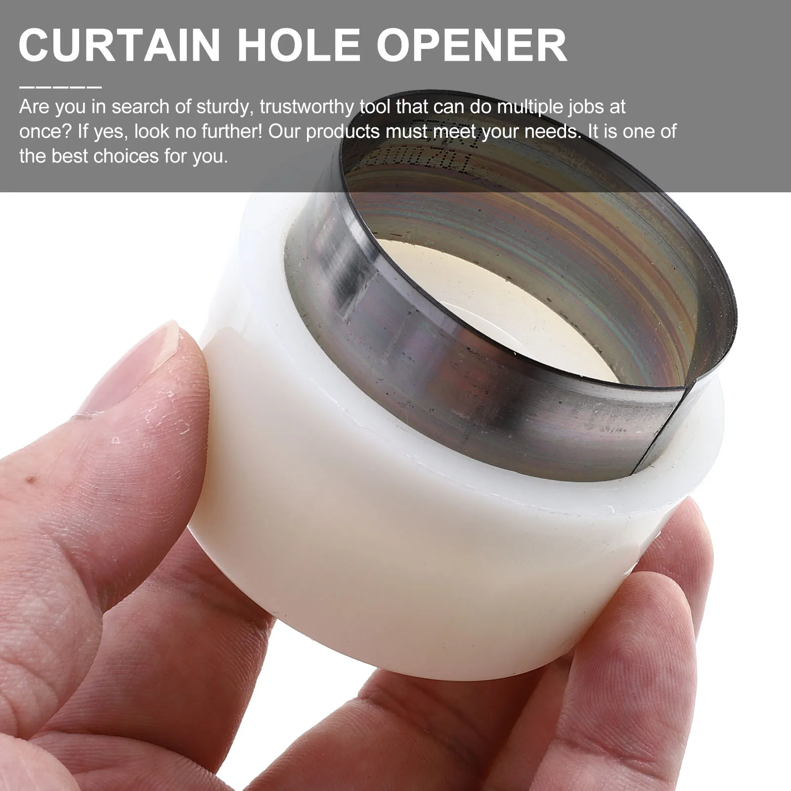 

1Pcs Curtain Hole Opener Practical Manual Punch Tool Plastic Steel for Home Curtain Drilling Hole Opening Tool Easy Use