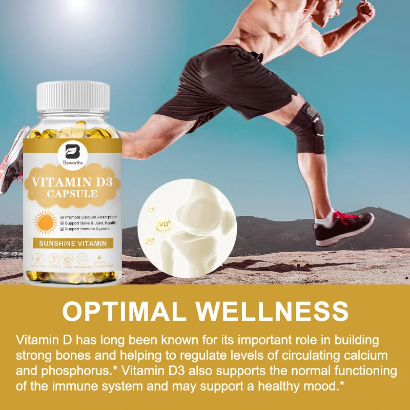 BEWORTHS 5000IU Vitamin D3 Supplements Support Bone Density, Teeth and Skin, Heart Health and Support Immunity Health