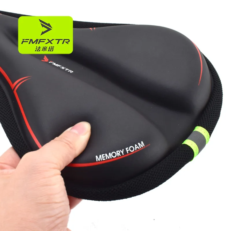 Bike Seat Cushion - Gel Padded Cover for Men Women Comfort Adjustable Velcro Secure Bicycle Seat Cushion Compatible with Peloton