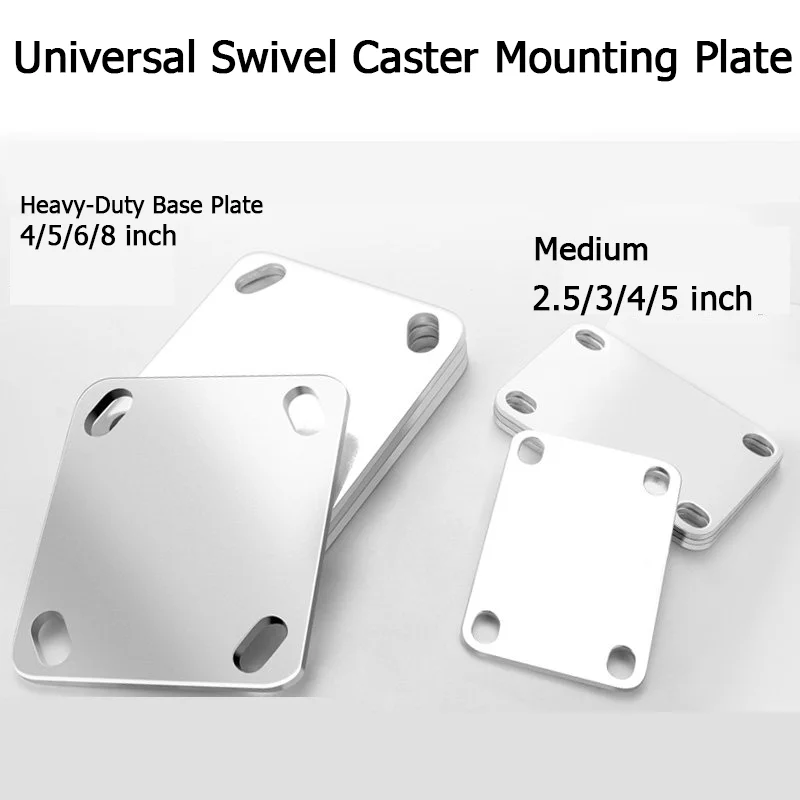 1pcs 4pcs Universal caster mounting plate, thickened base plate, heavy-duty, welded, 2.5/3/4/5/6/8 inch swivel caster iron plate