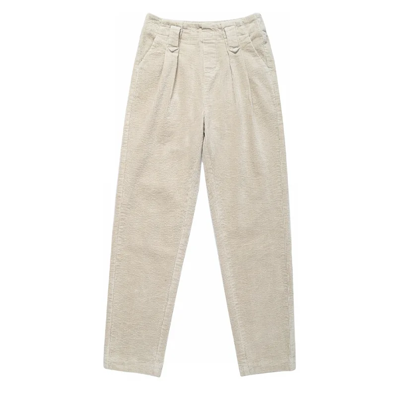 Pantaloni a figura intera da donna Vintage di tendenza moda primaverile con telai pantaloni Harem in velluto a coste solido da donna pantaloni larghi Casual invernali