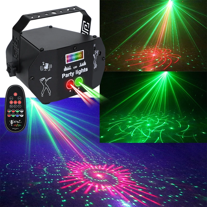 

HCWE LED DJ Stage Lights Disco Strobe Party Lights 48 Patterns for Holiday Parties Bars Christmas Weddings Club Light