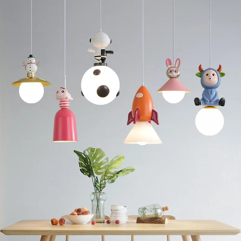 

Nordic bedroom bedside small chandelier modern simple creative cream style children's room lamp restaurant bar cartoon lamp